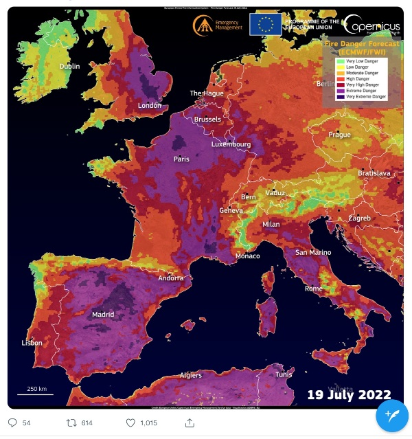 Europe heat wave - July 19 2022 - via Copernicus satellite.png
